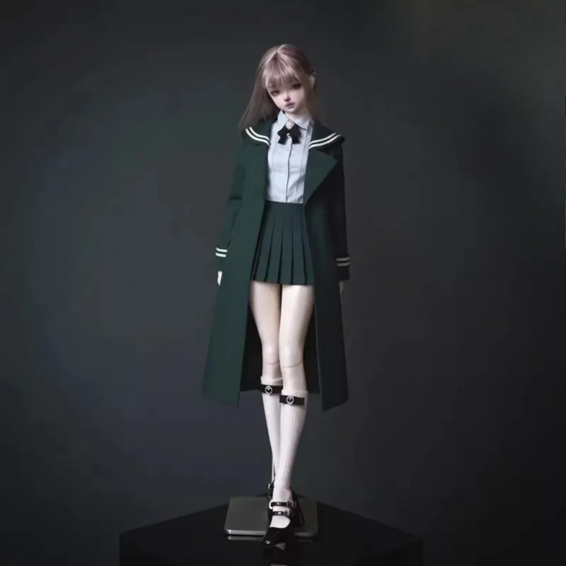 [Nur Kleidung] 1/3 1/4 1/6 College-Hemd Plissierter Rock Matrosenkragen-Mantel JK-Set Zubehör für BJD Actionfigur Dekoration – Detail 6