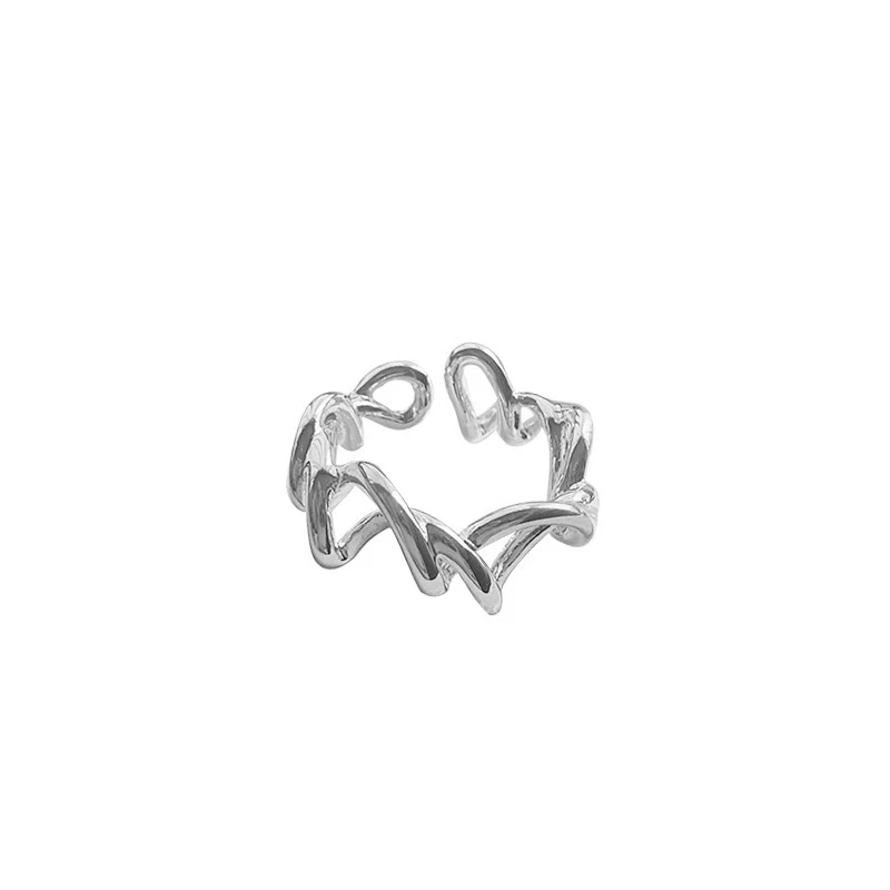 Mewanry Hollow Lines Winding Ring For Women Couples Minimalist Trendy Creative Niche Design Unique Classic Birthday Jewelry Gift