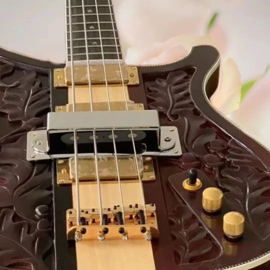 Ricke back Bass Guitar Lemmy Kilmister Ricken 4003 Matte Carved top Electric Bass