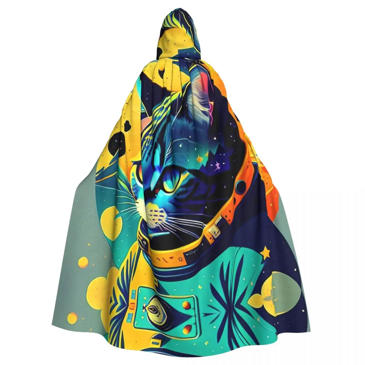 

Astronaut Cat Hooded Cloak Halloween Party Cosplay Woman Men Adult Long Witchcraft Robe Hood