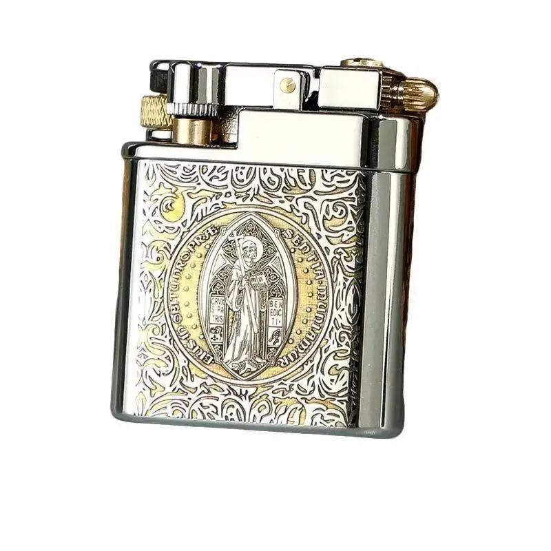 Vintage Cool Turbo Lighter, Novelty Unique Metal Lighters, Brass Material, Skull, Constantine, Gifts For Men Smoker（No Fuel)