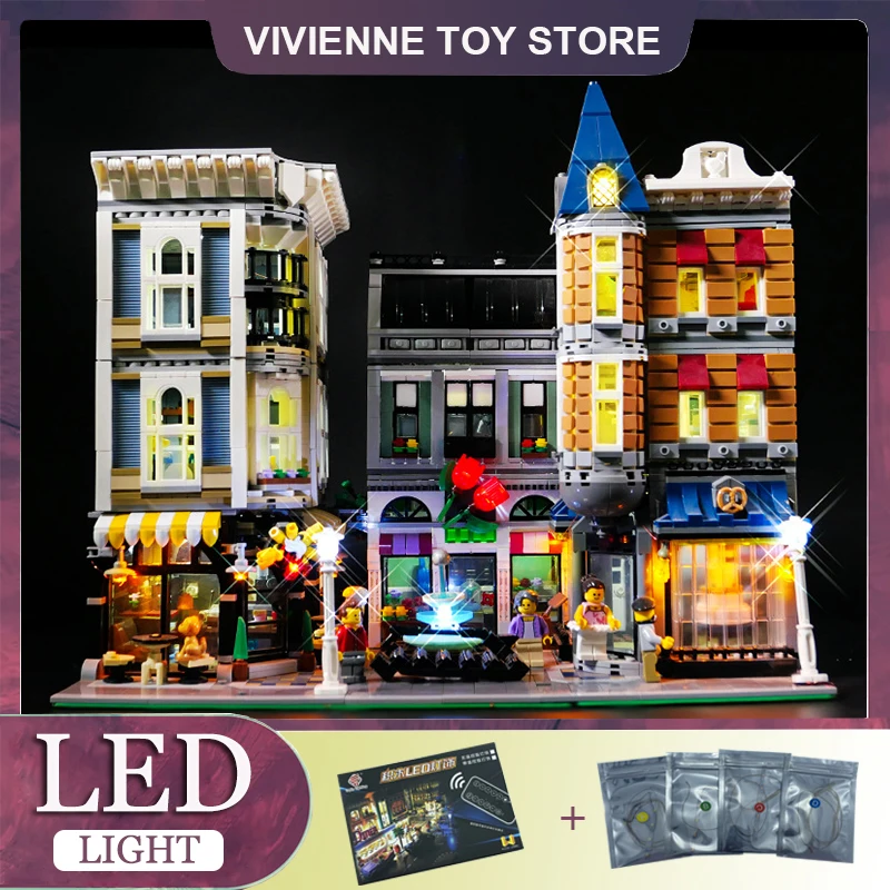 Kit luce LED fai-da-te per Set di blocchi quadrati di montaggio LEGO10255 (solo luce a LED, senza modello di blocchi)