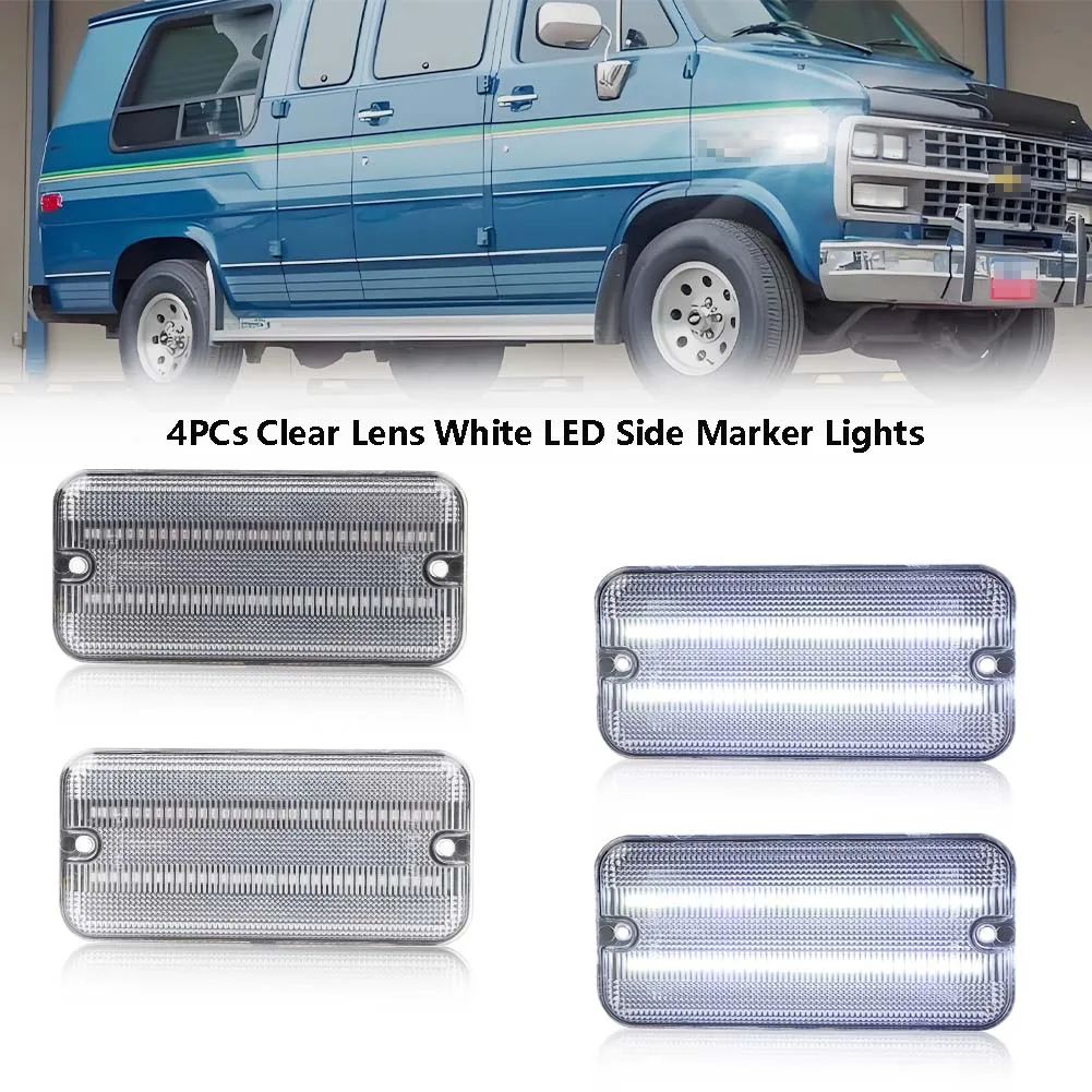 Voor/Achter Zijmarkeringslichten Richtingaanwijzers met LED Voor 1985-1995 Chevrolet G10 G20 G30 P20 P30 GMC G1500 G2500 G3500 P2500 P3500 - afbeelding 1