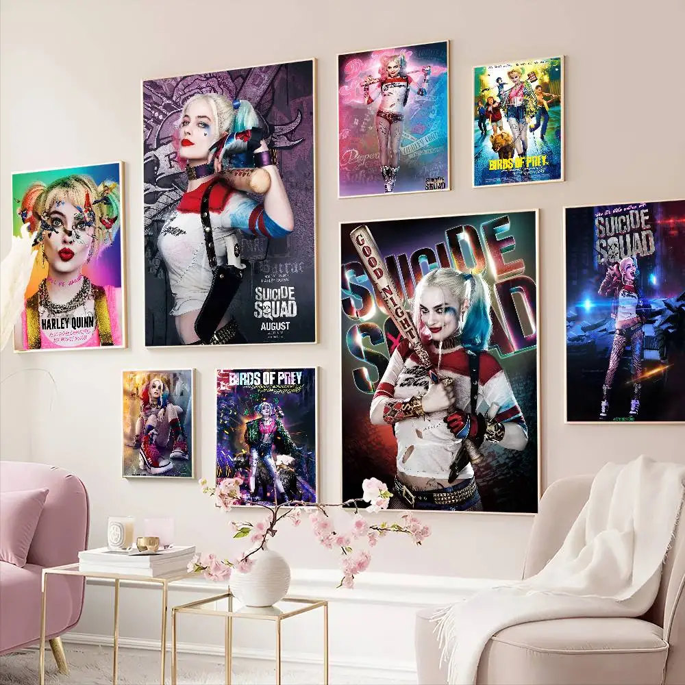 1PC B-BEAST K-KINGDOM D-DC H-Harley Q-Quinn Vintage Posters Sticky Whitepaper Sticker DIY Room Bar Cafe Room Wall Decor view 5
