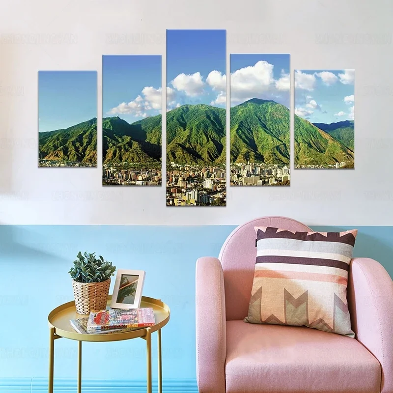 Avila Caracas paisaje de nube de montaña 5 uds lienzo artístico de pared carteles HD pintura para sala de estar decoración del hogar imágenes decoraciones