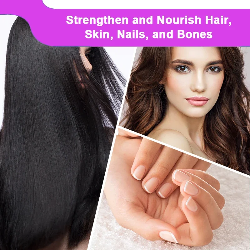 Biotin Hydrolyzed Collagen Capsules for Healthy Hair, Skin and Nails, Improves Dry Hair, Moisturizes Skin, Joint Health