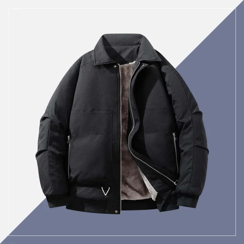 

Осенне-зимнее новое мужское плюшевое толстое пальто, роскошное, удобное, универсальное, модное, модное, качественная куртка, теплая куртка