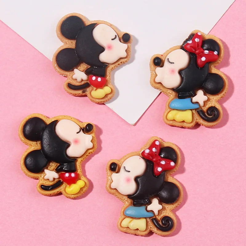 

100pcs Resin Cartoon Disney Mickey Mouse Flat Back Cabochons DIY Scrapbooking For Jewelry Hairclip Craft Decoration Accessories