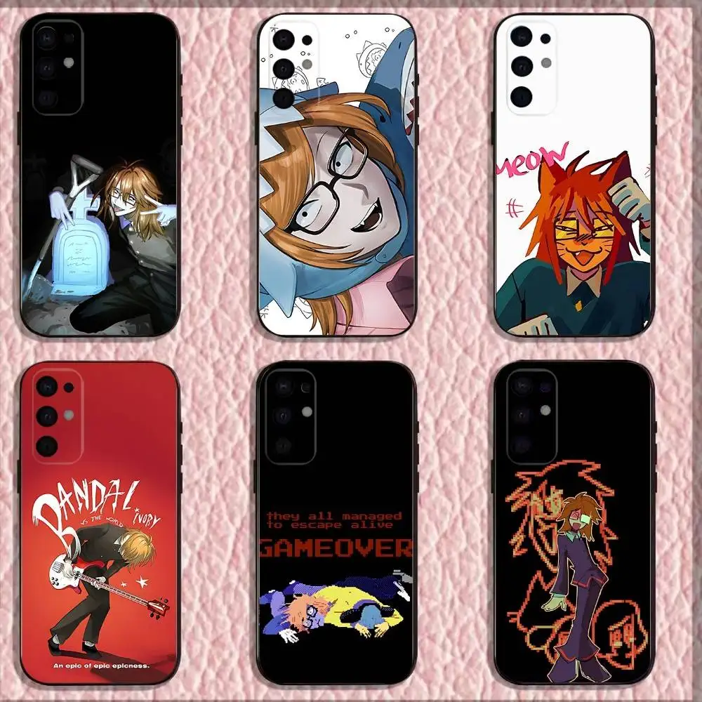 

R-Ranfren Randal Satoru Phone Case For Samsung S 25,24,23,22,30,21,10,9,Ultra,Plus,Lite,FE,4,5G Black Soft Case