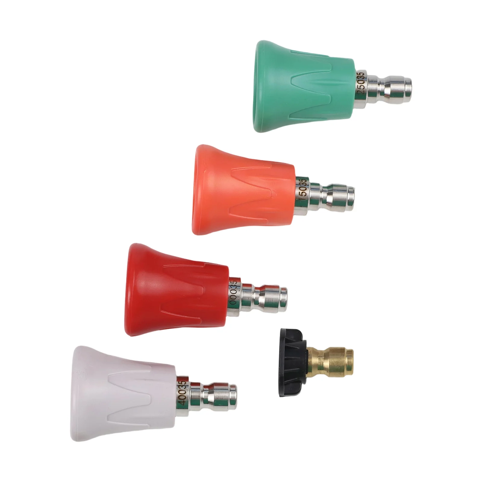 5 Piece Pressure Washer Nozzle Set with Quick Connect Fittings for Secure Attachment and Efficient Spray Pattern Switching