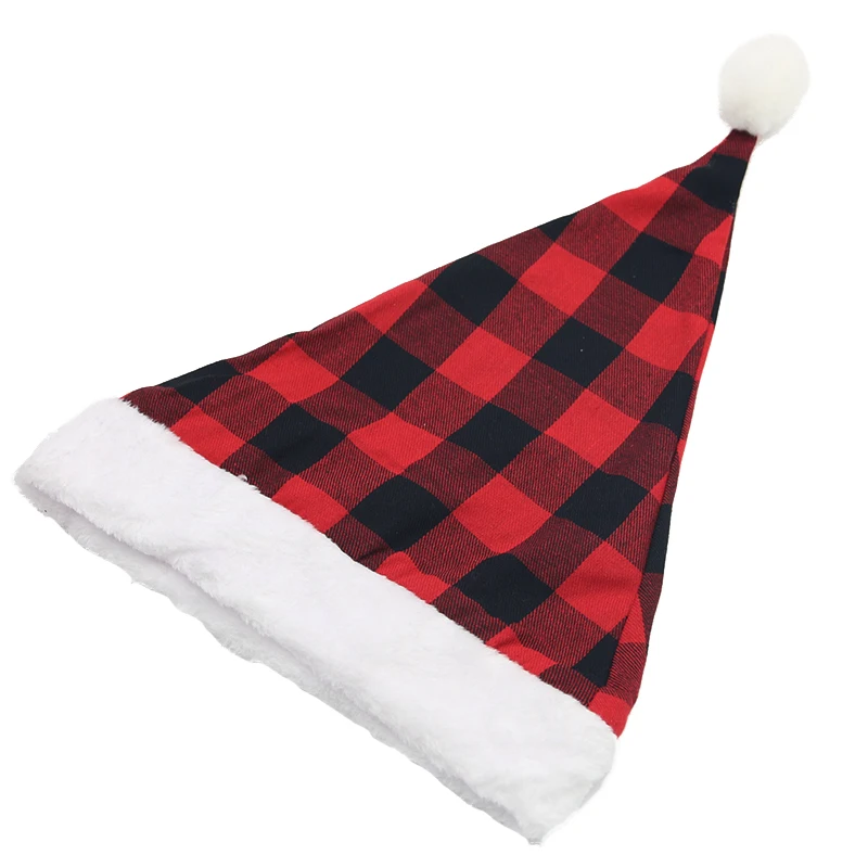 (1 Pcs/bag)28X40Cm Christmas Hat Plush Edges Christmas Decoration Children Cute Adults Atmosphere