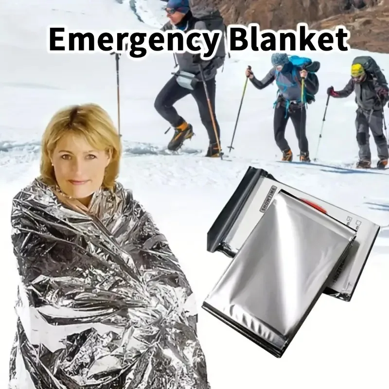 Emergency Blanket Outdoor Survive First Aid Rescue Kit Windproof Waterproof Foil Thermal Blanket for Camping Hiking