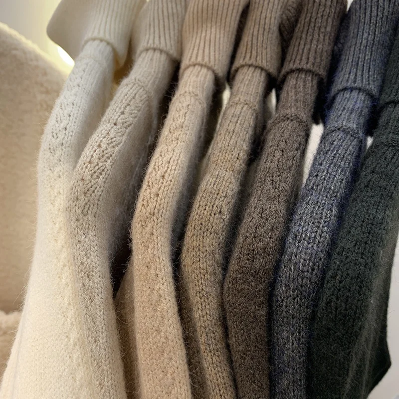 Lolo High Ne Maglieria da donna Allentata Casual Sle Inverno New Faion Warm Thiened Long Sve Colore puro Adatto ai pendolari