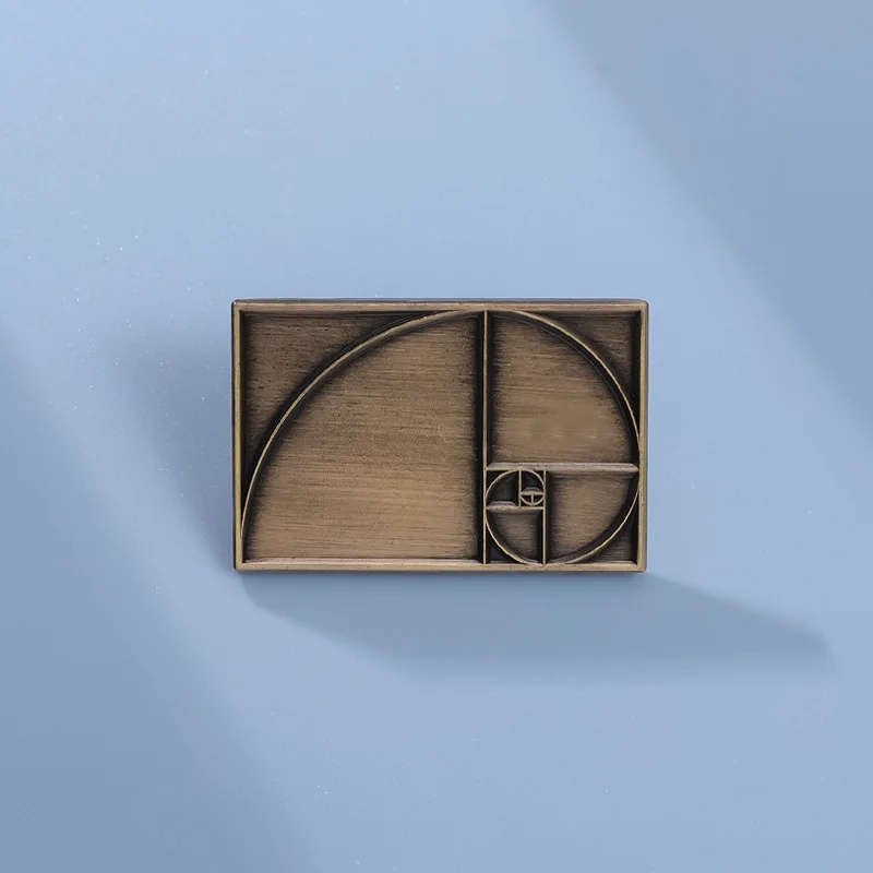 Mathematical Element Brooches Golden Ratio Spiral Metal Badges Wholesale Small Gifts Lapel Pins for Caps Cap Pin Brooch Badge
