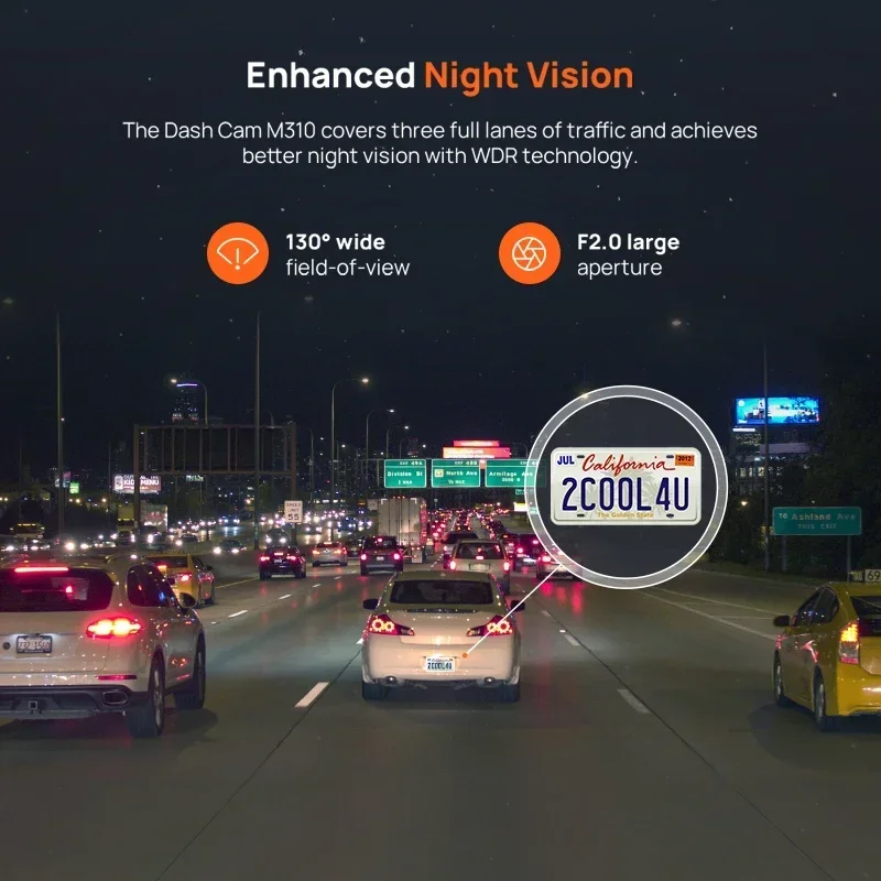 2024 New Dash Cam M310 New1296P Night Vision F2.0 Aperture M310 Car DVR 24H Parking Monitors WIFI Control  car accessories - Image 2