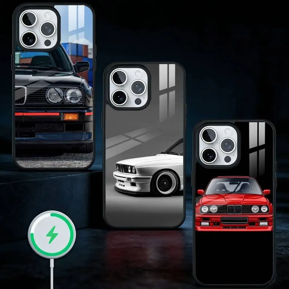 

E-E30 M3 Car Phone Case For iPhone17,16,15,14,13 Plus,Pro Max Magnetic For Magsafe Wireless Charging