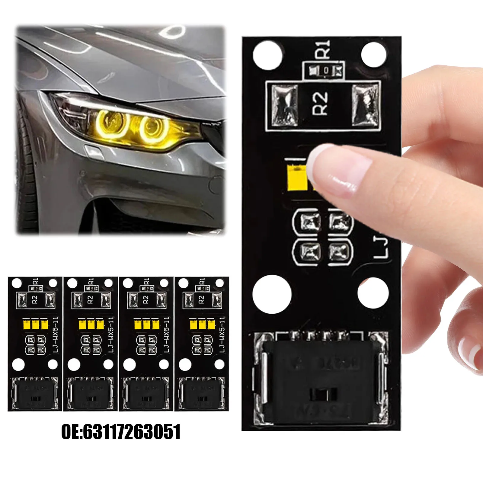 Xenon Headlight Yellow Daylight LED Modules DRL Yellow LED Board for BMW 4 Series F32 F33 2012-2017 Headlight