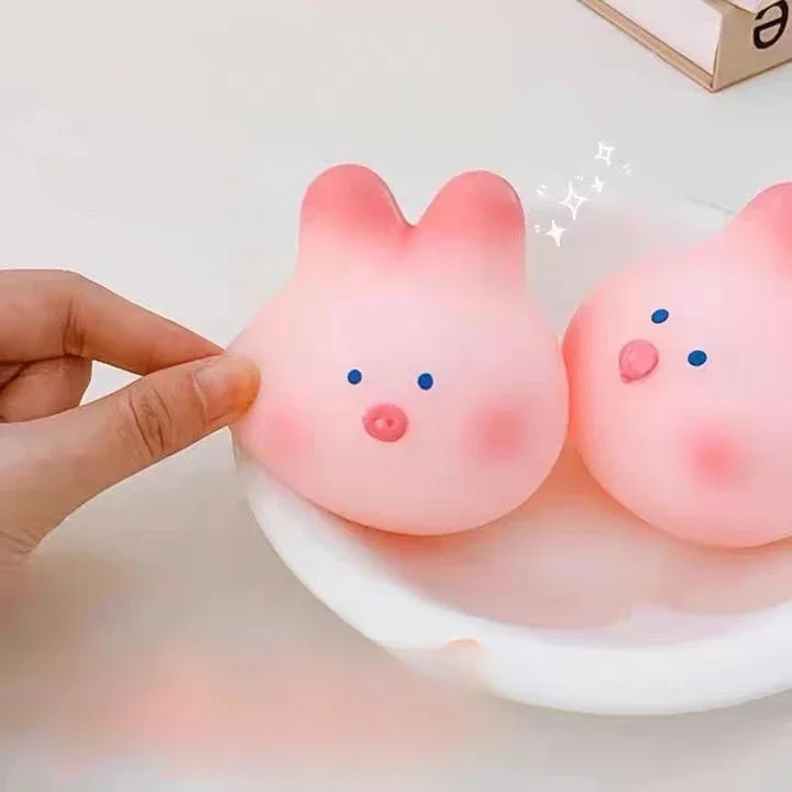 Creative Stress Relief Toy Cherry Blossom Pig Kawaii Stress Relieving Rabbit Hobby Collectibles Brithday Gifts for Friends