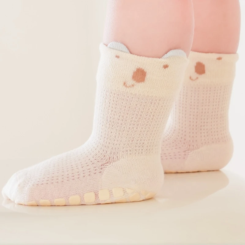 K5DD 3 paires chaussettes antidérapantes pour bébés, chaussettes d'apprentissage à marche pour nourrissons