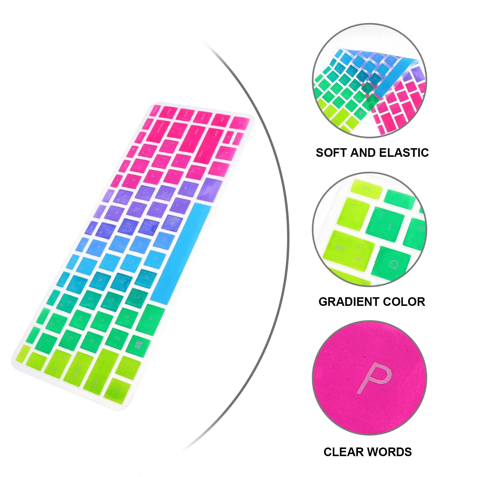 

Водонепроницаемый красочный чехол для клавиатуры для ноутбука 14-Bf, силиконовый пылезащитный защитный чехол, многоразовая нескользящая защитная клавиатура