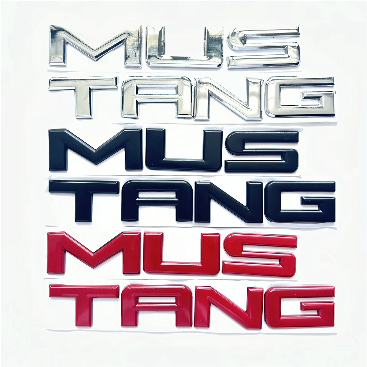 

Metal English letters MUSTANG badge Tail box car tail label body sticker FOR Ford Mustang 15-18