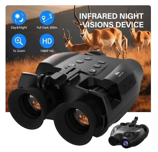 [Genuine]Gtmedia N4 Night Vision Binoculars With 5x Zoom 1080p Video Recording 2000mAh Rechargeable Infrared Vision Night Goggle