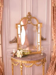1/6 Doll House Model Furniture Accessories Classical Carved Tabletop Mirror Bjd Ob11 Gsc Blyth Lol Dollhouse Miniatures Decor