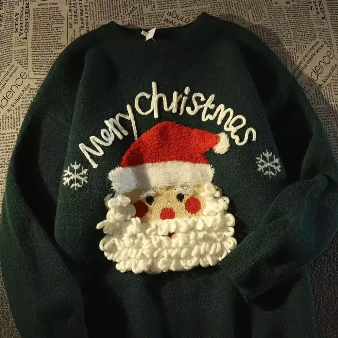 

Ugly Cisas Sweater Cisas Men's New Costumes Knitted Long Sve round Ne Casual Clothes Thien Fiber Blend Fabric