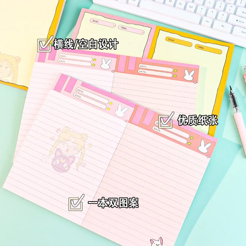 New Anime Sailor Moon Series A5 Color Page Notebook Cartoon Creativity Cute Pattern Full Color Printing Tearable Notebook - view 2