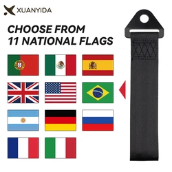 Towing Rope National Flag Printed High-Strength Nylon Auto Trailer Ropes Tow Strap Universal Car Racing Tow Straps With Screws