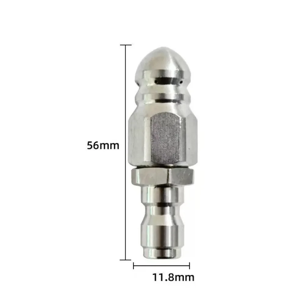For High Pressure Sewer Nozzle 1/4 Inch Quick Connect with Multi Directional Jet Design for Grease and Clog Removal