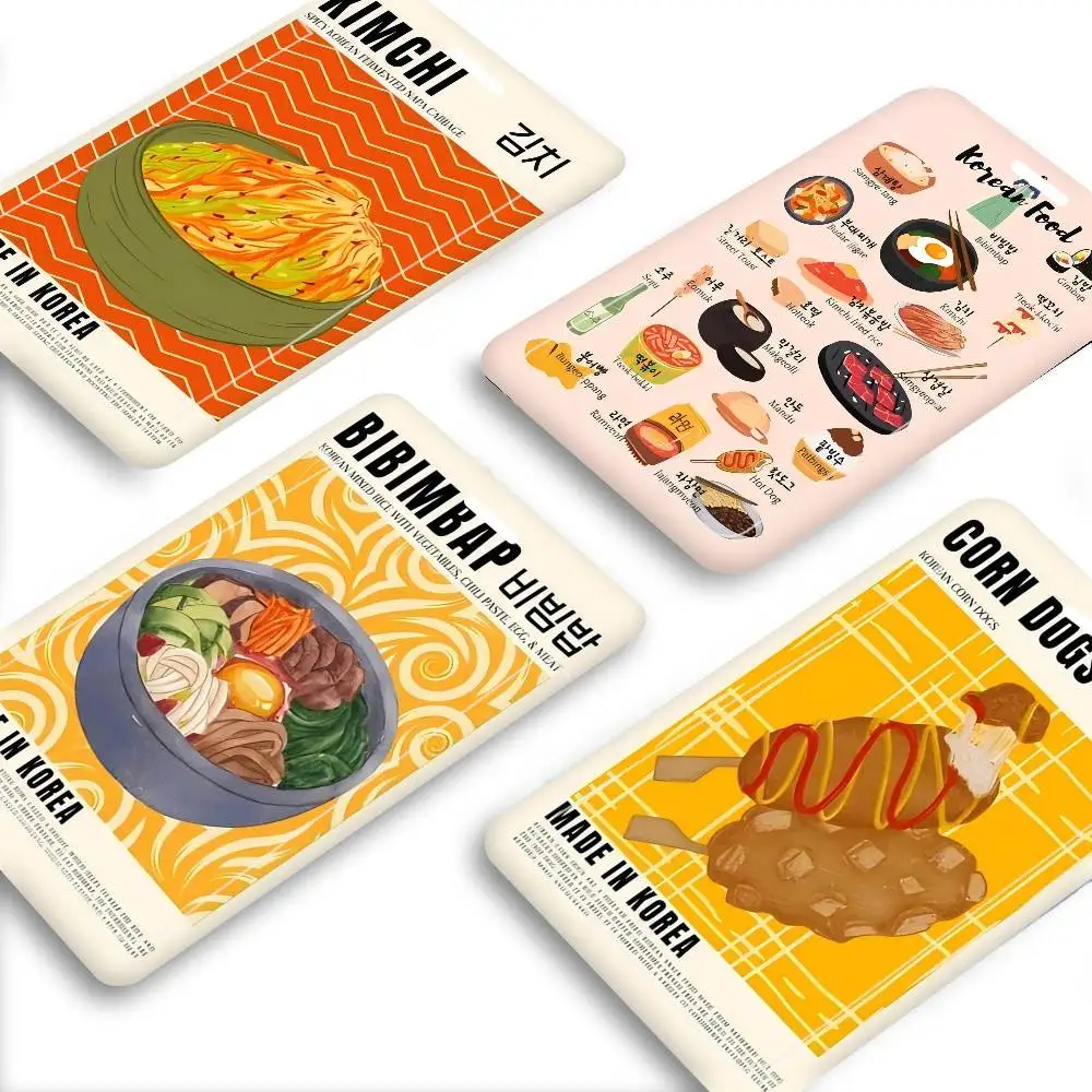 

Coffee Banana Split Sushi Ramen Retro Korean Food ID Card Holders Lanyards Girls Door Card Case Hanging Rope Women Badge Holder