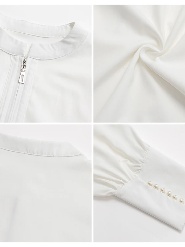 

Ele round Ne Loose Fit Zipper irt Women's Faion Slimming Design Versatile ort Sve Casual irt f Zipper