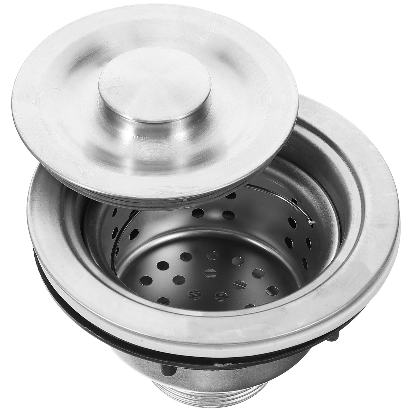 مجموعة مصفاة تصريف المطبخ من الفولاذ المقاوم للصدأ، تصميم دائري حديث، سهل التنظيف، آمن للاستخدام المنزلي، تصريف الحوض