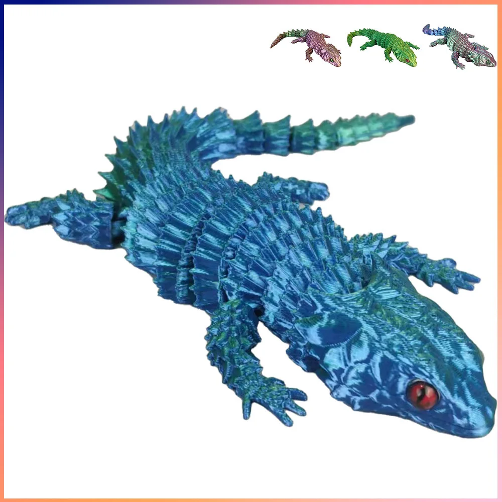 3D Printed Toys Lizards Figures Simulation Model Multi-joint Movable Ornament Decorative Desktop Creativity Novelty Kids Gifts