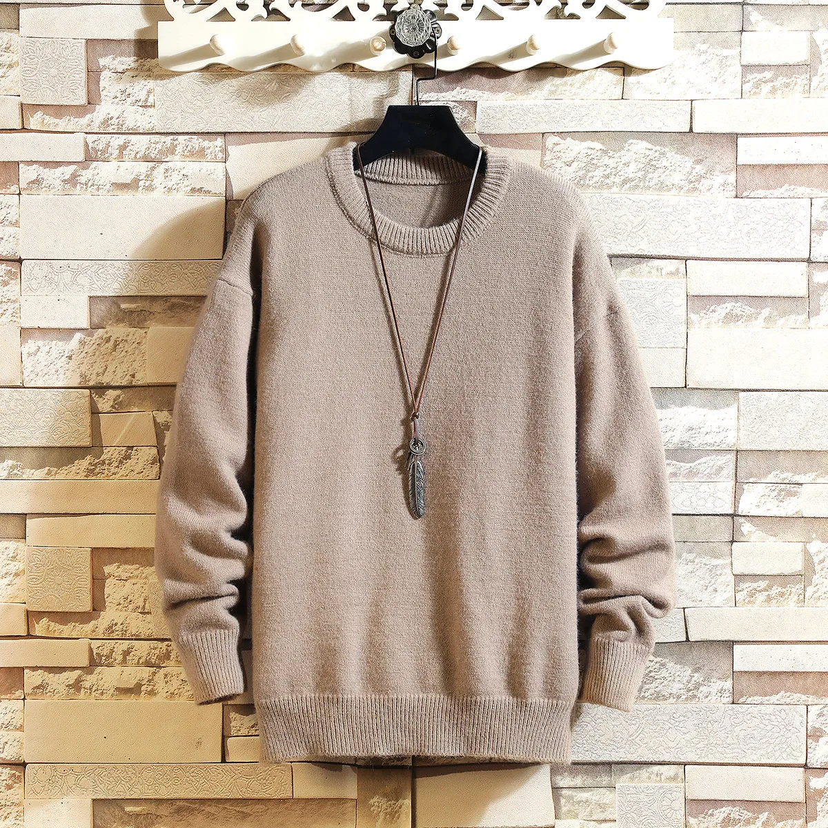 ربيع الخريف س الرقبة البلوفرات الرجال فضفاضة عادية محبوك الشارع الشهير البلوزات شيك سحب على كم طويل متماسكة سترة حجم كبير 5XL