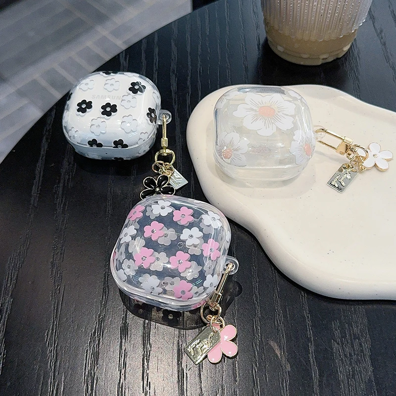 

Модные цветы для Samsung Galaxy Buds Pro/Live/FE, мягкий прозрачный чехол из ТПУ с защитой от падения, чехол для наушников Galaxy Buds Pro 2, чехол