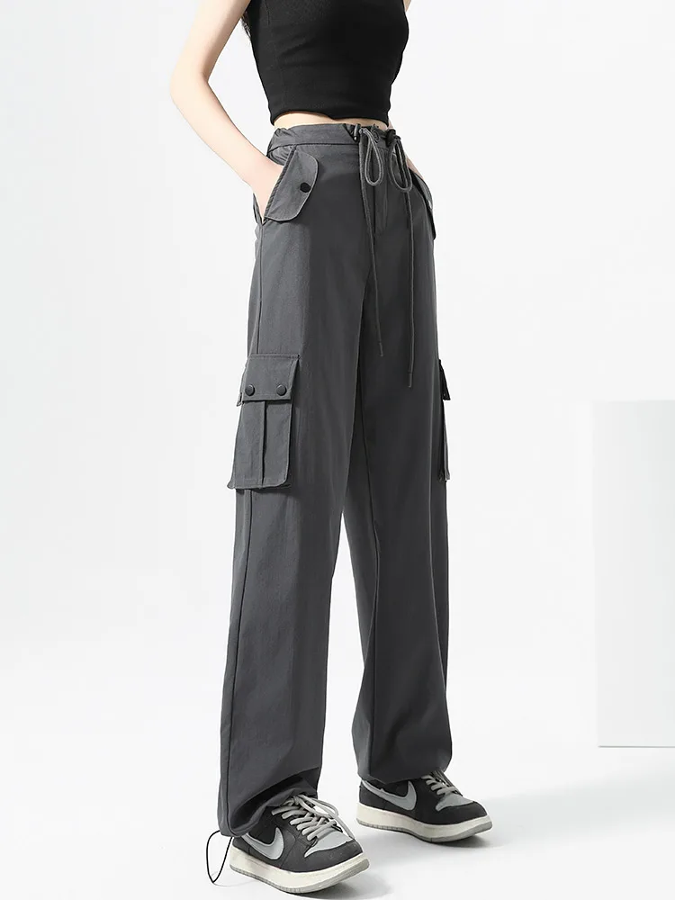 Conische werkbroek met fleecevoering voor dames, verdikte warme herfst- en wintercasual sportbroek met rechte pijpen.