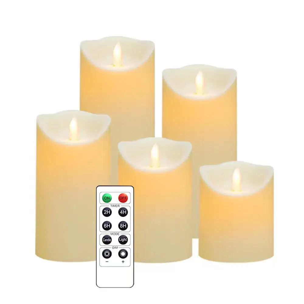 

5 беспламенных светодиодных электронных свечей с реалистичным мерцающим пламенем, безопасные для обеденного стола, бара, паба, ресторана, свадьбы, вечеринки, фестиваля