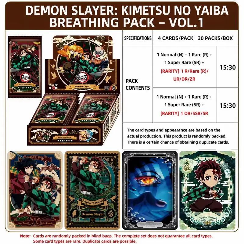 KAYOU Demon Slayer Kimetsu No Yaiba Dawn Break Collection Cards Breathing Booster Pack Full Box Anime Trading Cards Collectible