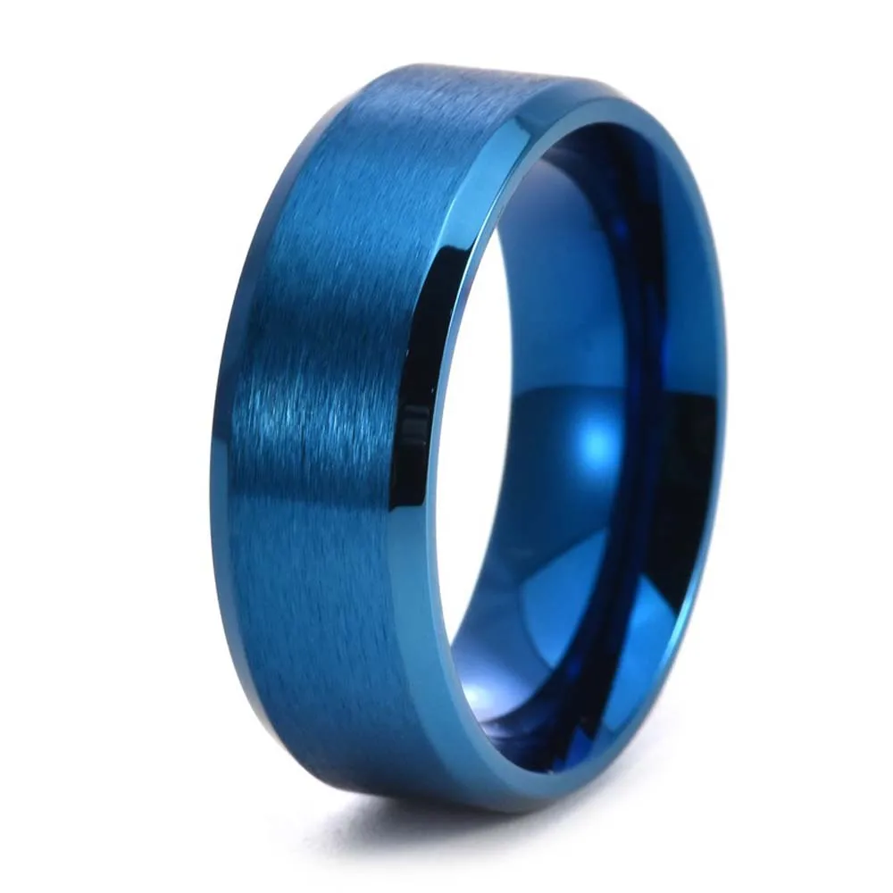 Herren Matt Titan-Stahlring 8mm Breit Unisex Minimalistischer Schmuck Trendiges Geschenk für Ihn Sofort Lieferbar