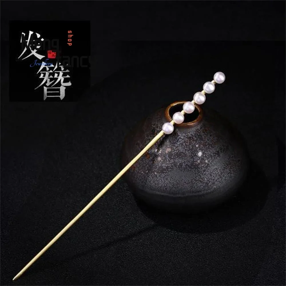 

Chinese Ethnic Style One Word Hairpin Female Silver Plated Ancient Style Hanfu Plate Hair Accessories Exquisite Fashion Jewelry