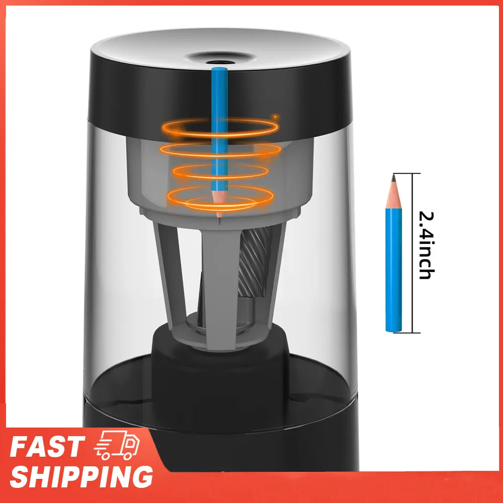 Automatic Electric Pencil Sharpener Portable Battery Powered for 6-8mm Pencil Support Hexagonal/ Triangular/ Round Pencils