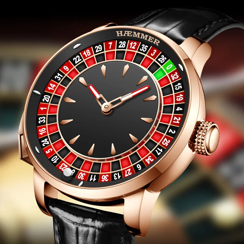Haemmer Gambling Turntable Design Luxury WatchNH35  Personalized Fashion Full Automatic Machine Waterproof Popular Watch