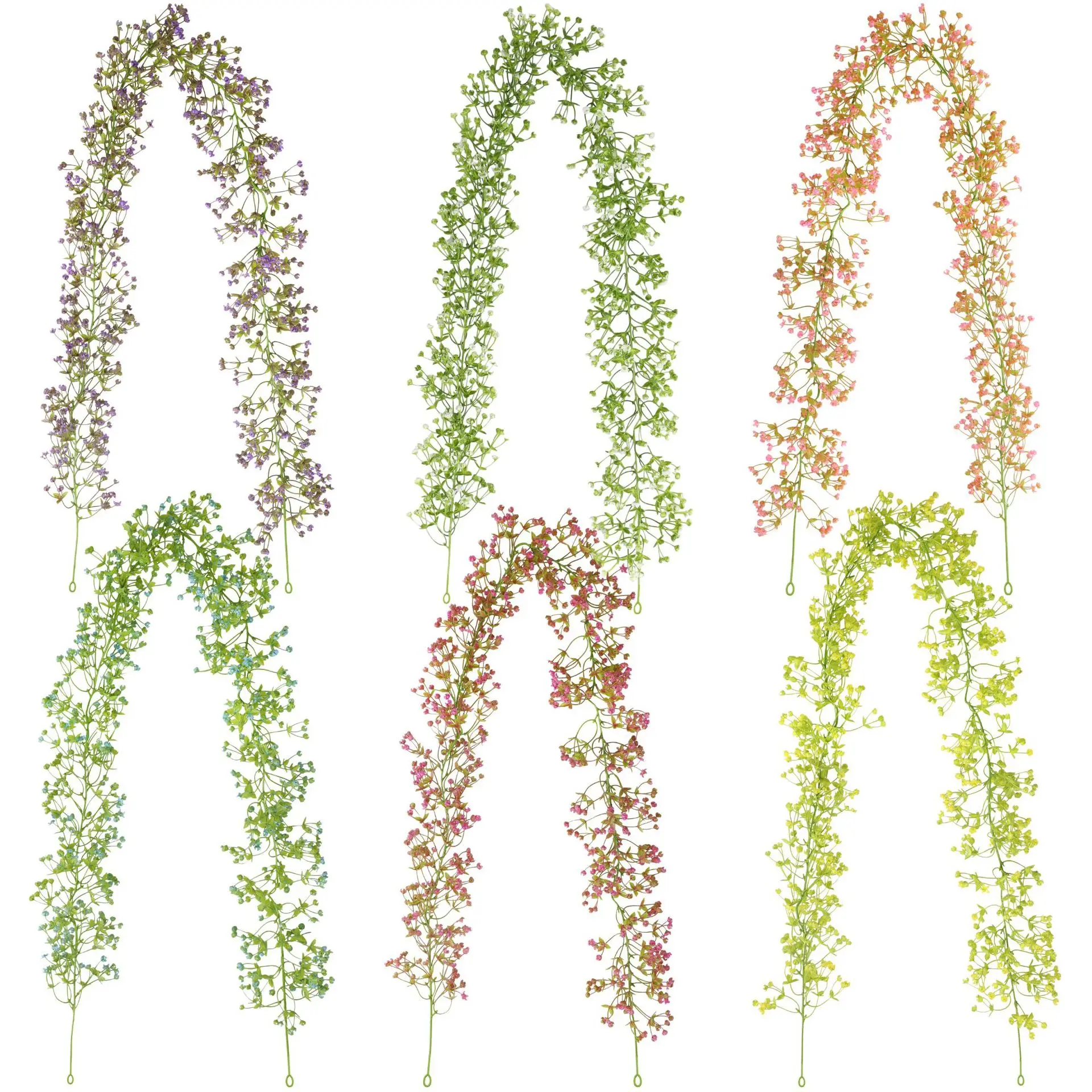 175CM Artificial Baby Breath Flower Vines Faux Real Touch Gypsophila Garland for Wedding Home Arch Indoor Outdoor Decorations