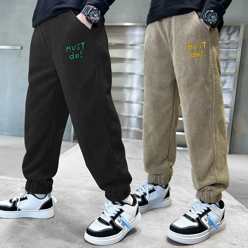 2024Spring and Autumn Children's Sport Pants Spring and Autumn Men's Crawler Children's Casual Trousers for Crawler