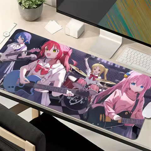 Bocchi The Rock Large Gaming Mousepad Game Rubber Computer Mouse Mat Anime HD Print Mouse Pad Gamer Locking Edge Accessories XXL