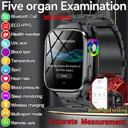 2026 New Accurate Measure Blood Pressure Lipids Uric Acid Smartwatch Men ECG Blood Oxygen Health Smartwatches For Android iOS