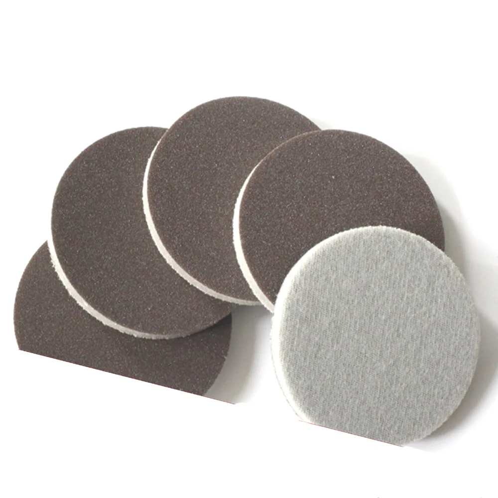 5 Pcs 3 "นิ้วโลหะ75มม.เปลือกพลาสติก Abrasives ขัดและขัดทรายแผ่นดิสก์กระดาษทรายฟองน้ำสีน้ำตาล300-2000กรวด