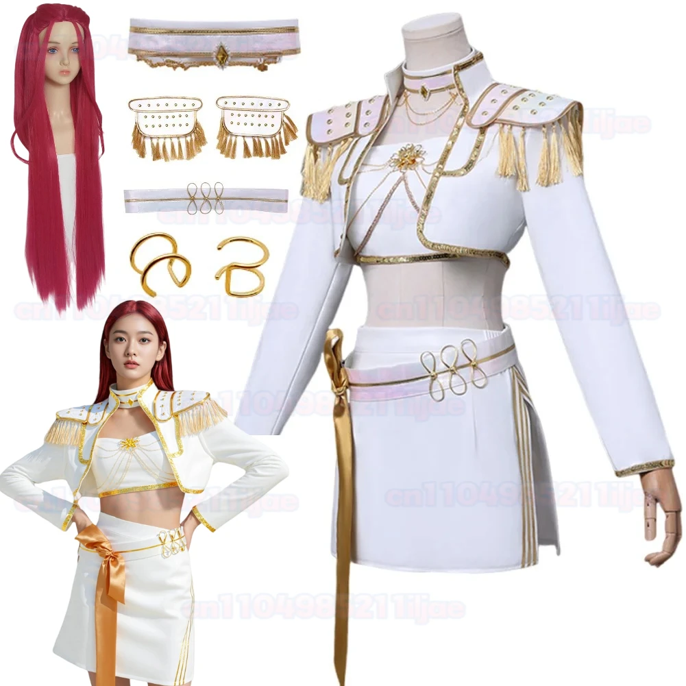 

KIDS ADULT Demon Hunter of KPop Mira Cosplay White Performance Outfits Disfraz Costume Women Halloween Carnival Party Clothes